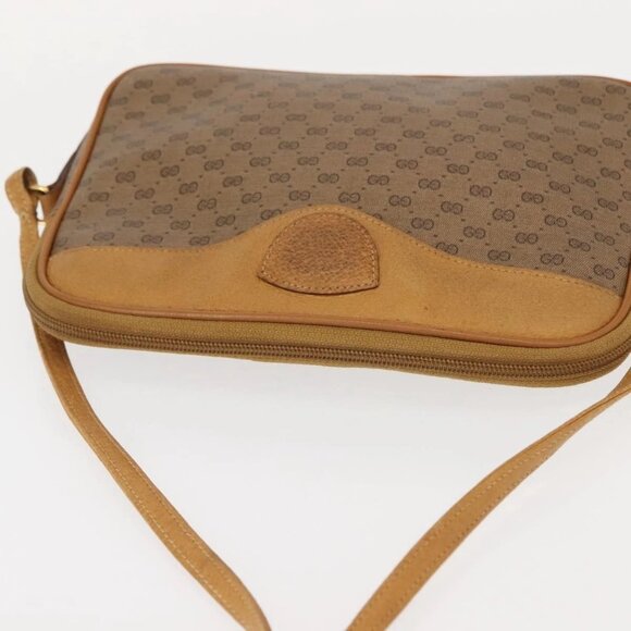 GUCCI Micro GG Supreme Shoulder Bag PVC Beige Gold 007 123 0428 Auth ki6116 - Picture 7 of 16